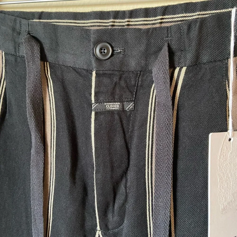 NWT Closed Vigo Blue Dress Pants Stripped Straight Leg Size 28